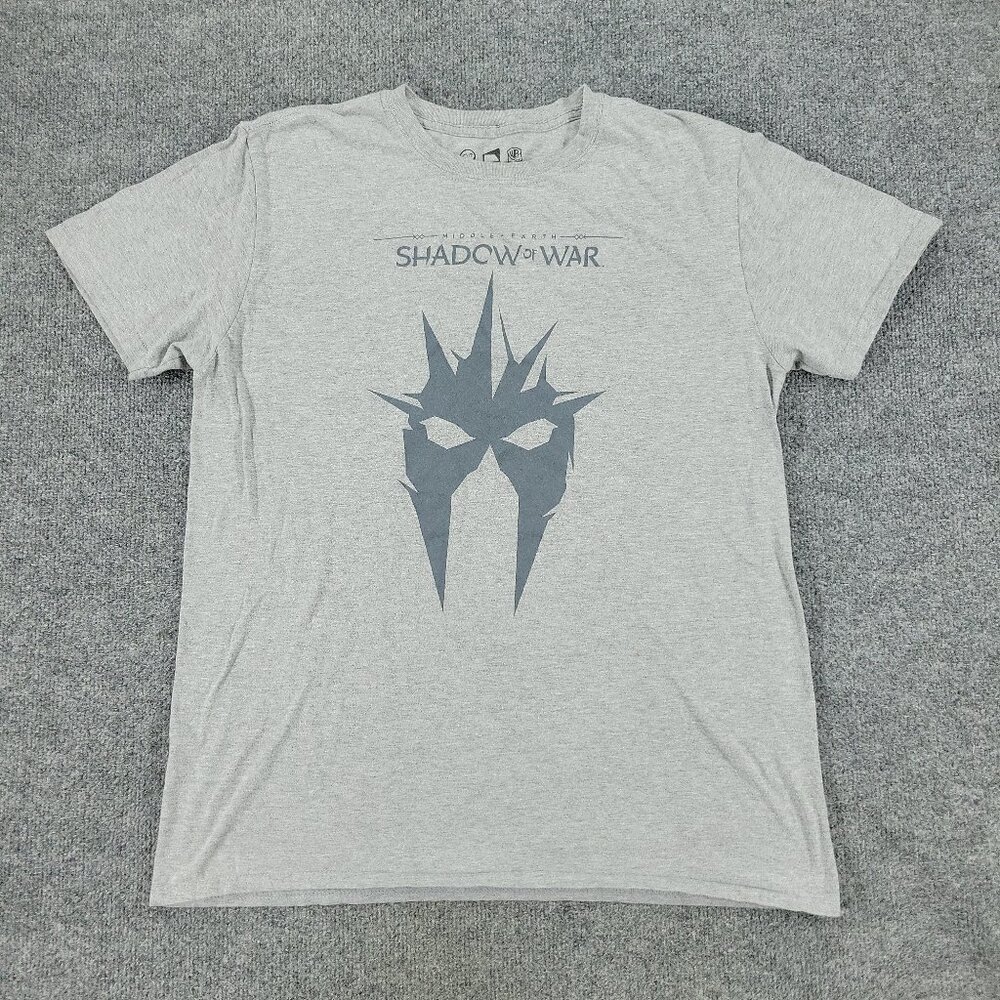 Middle Earth Shirt Men's Large Gray Shadow Of War Graphic Tee Short Sleeve Adult